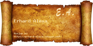 Erhard Alexa névjegykártya